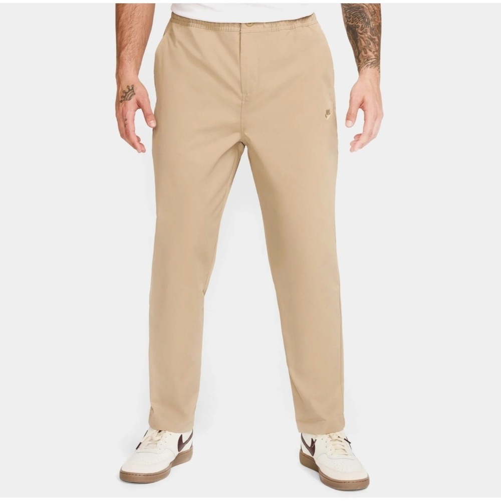 Nike Club Mens Woven Tapered Pants M Parachute Beige Elastic Waist HJ1997-297